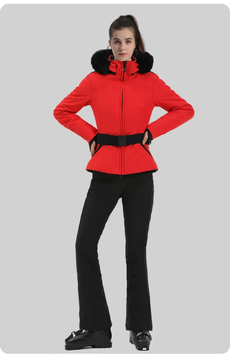 Ski Jackets 2025 Mountain Winter Hooded Woman Snowboard Clothes Outdoor Sports Skiing Overcoats Windproof Thermal Snow Tracksuit