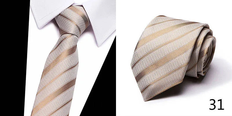 Hot Sale Necktie Man 7.5 cm Silk Tie Solid Color Gravatas Suit Accessories Fit Wedding Holiday Party