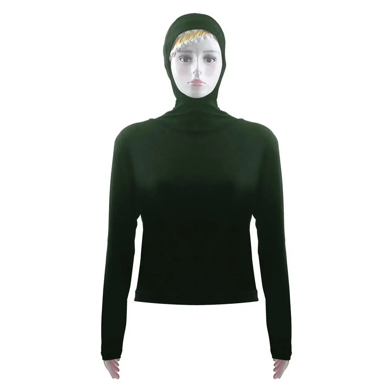 Summer Women Long Sleeve Hooded Top Shirt Sun Protection Tops Tee Stretch Swim Plain Hooded Pullover Tops Sunscreen Swim Wear