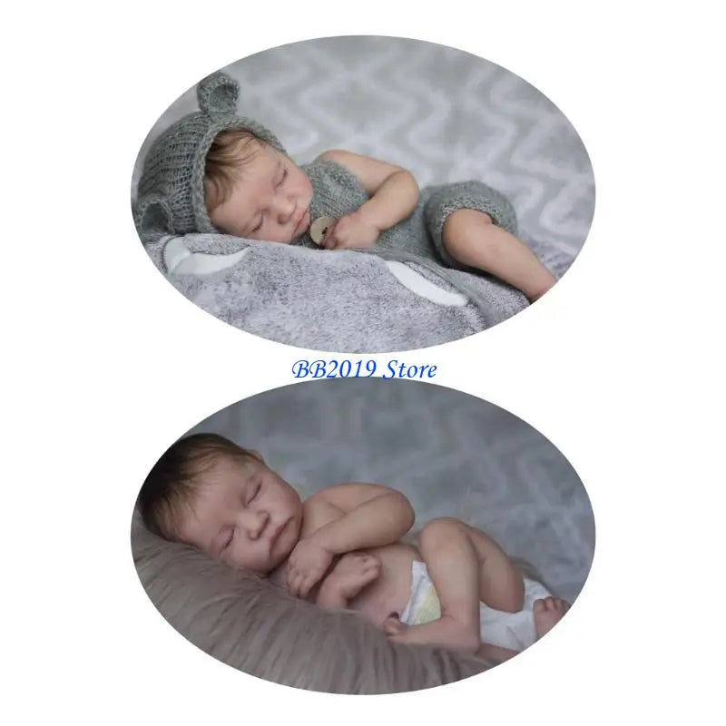 Q0KB 18-inch Reborns Baby Doll Newborn Boy Girl Realistic Sleeping Infant Soft Silicone Full Body Babies Toy Gift