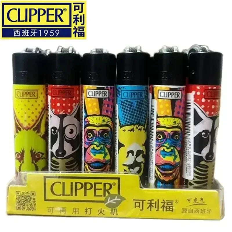 Clipper Lighter Grinding Wheel Mini Lighter Butane Flashlight Lighter (24pcs) Men's Small Tools Cool Gift Cigarette Accessories