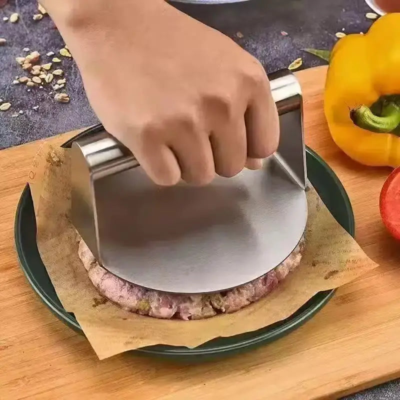 Hamburger Press Maker 1pc Stainless Steel Non-Stick Circular Square Burger Kitchen Tool Meat Press