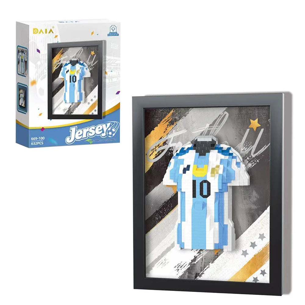 Football player jersey building blocks, DIY handmade Creative gift set, Home Decoration Gift For Kid