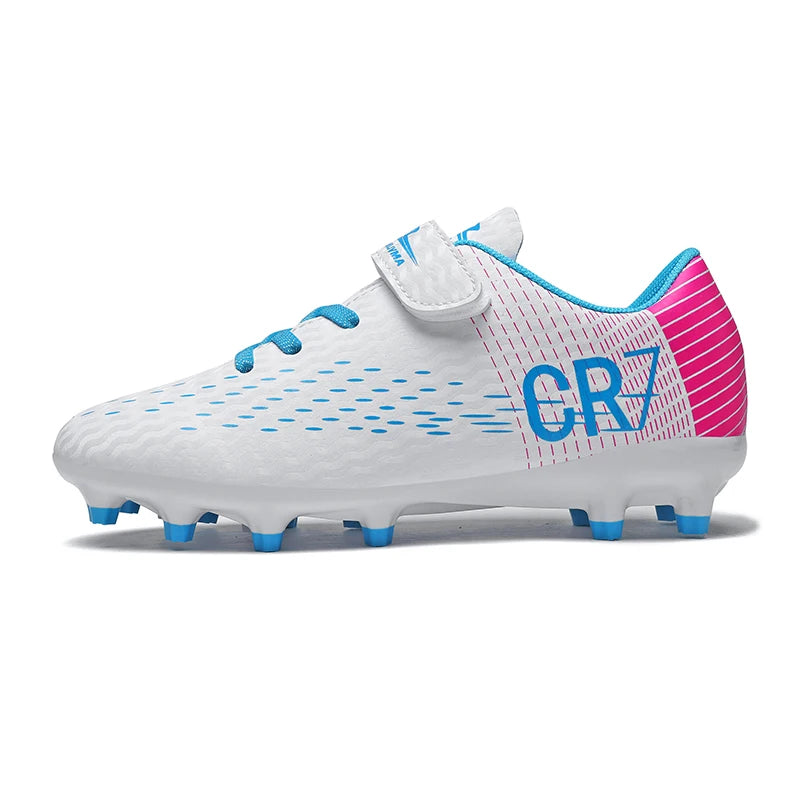 New Hot Children Football Boots Outdoor Trainers Soccer Shoes for Kids Boys Girls Hook Loop Football Cleats Futsal Sneakers28-39