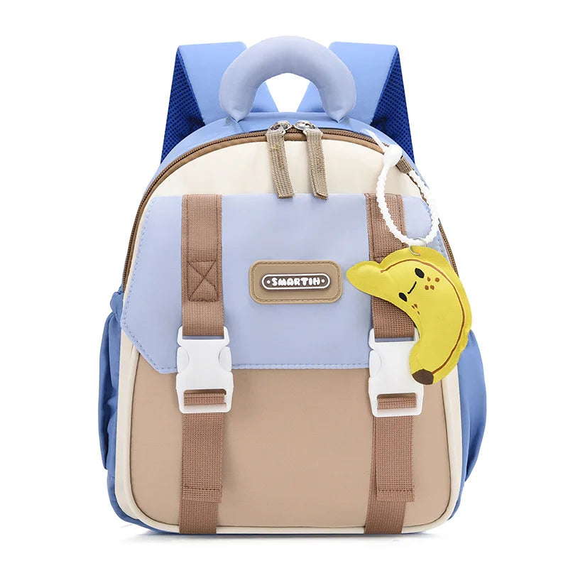 New Large-capacity Backpack Children Kindergarten Backpack Boys Girls Kids Load-reducing Color-blocking Double-shoulder Bag