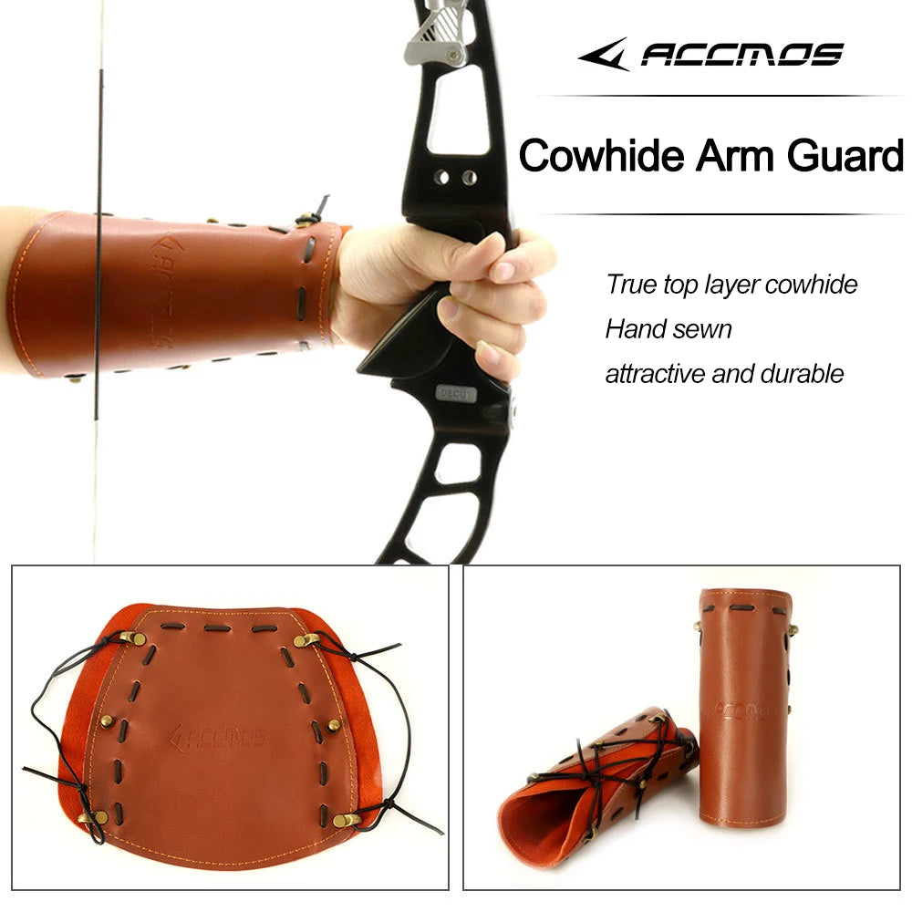 Archery Leather Protection Arm Guard,Safe Protect Sleeve,Adjustable Strap,Protective Gear,Accessories,Hunting,Shooting,Training