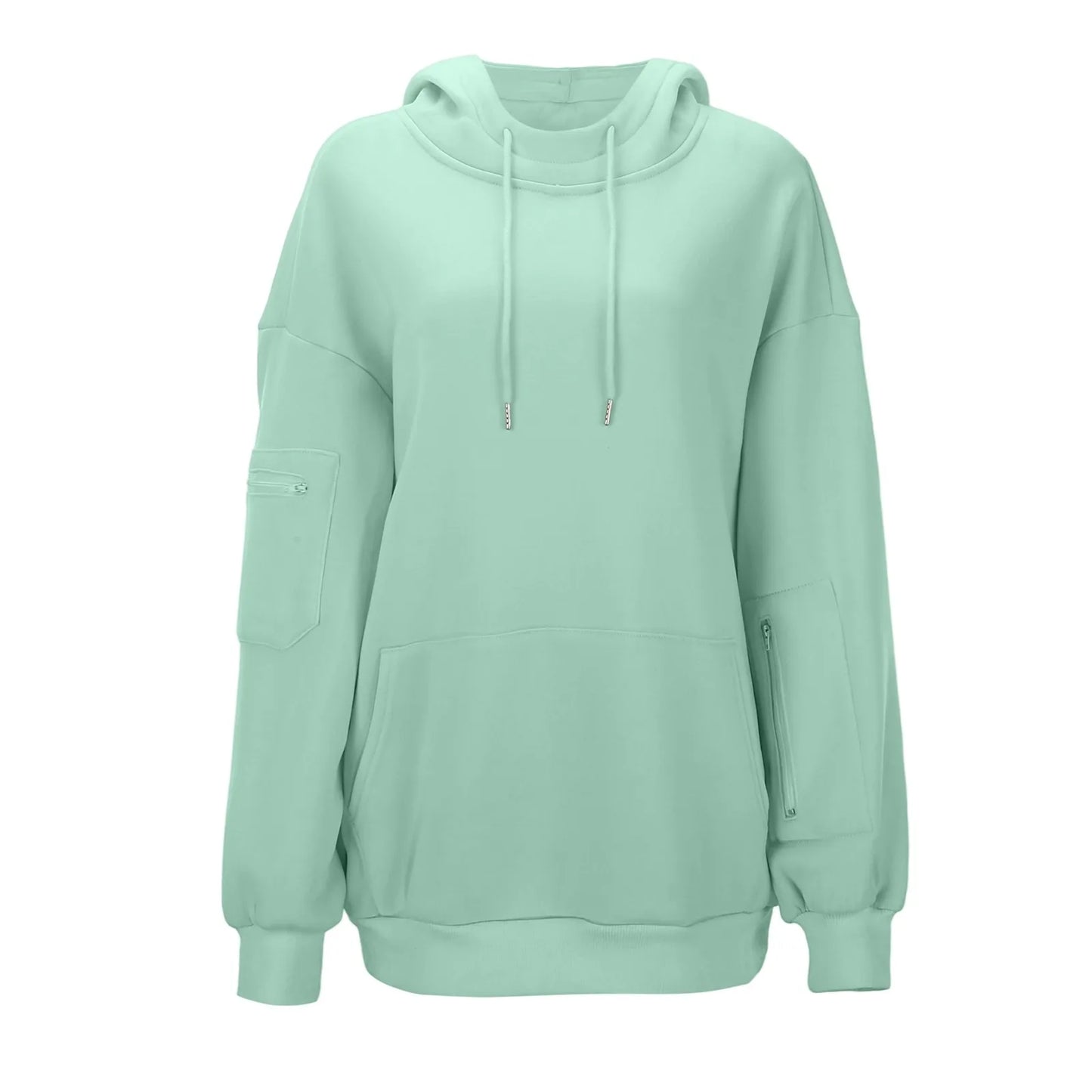 Oversize Hooded Sweatshirt Women With Eye Mask Solid Color Loose Casual Hoodies Sport Running Plus Size Sweatshirt Pullover