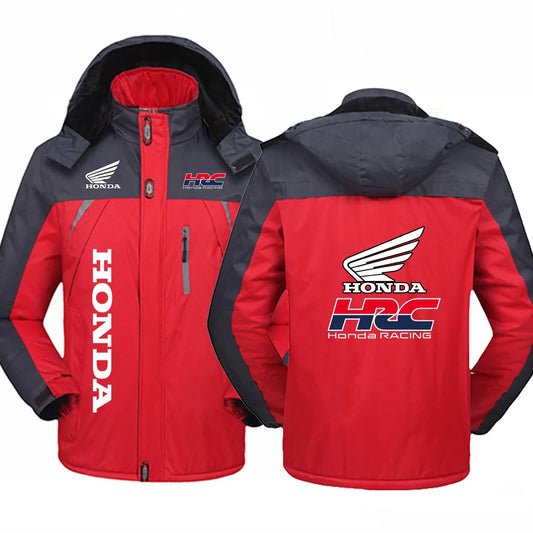 2025 Trendy Versatile Coat Autumn And Winter Thicken Windproof Hoodies Man's Honda racing Print Slim Sweatshirts Jacket