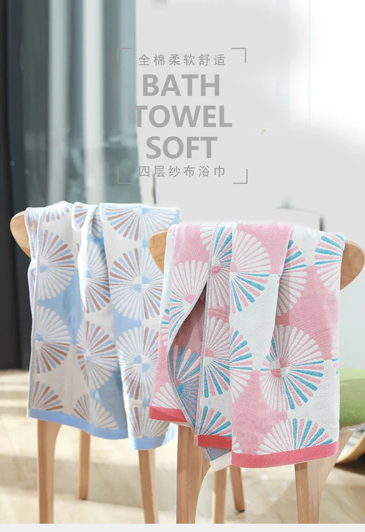 Pure Cotton Bath Towel Gauze Beach Towels For Home Bathroom Shower Robe Towel Adult Large Wrap Soft Towel 70*140cm