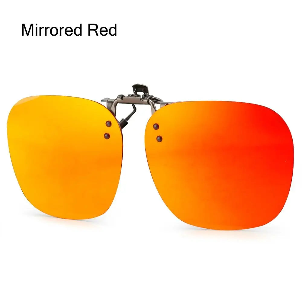 Polarized Clip On Sunglasses Men Car Driver Goggles Women Square Flip Up Sun Glasses for Prescription Rimless Polygonal Shades