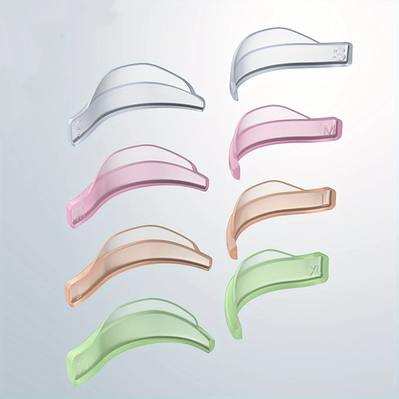 4 Pairs Lash Lift Silicone Pads, Jelly Style Self-Adhesive Eyelash Perming Molds Tool Set