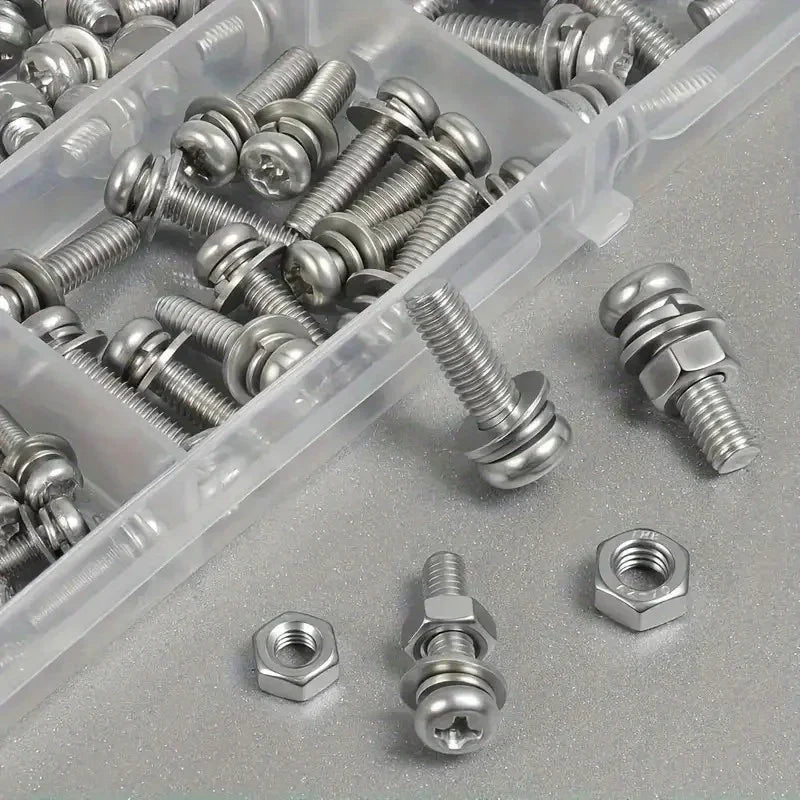 Hex Nuts and Bolt Set - 320 pieces/120 pieces, durable M2 - M5 metric size, universal hardware kit for DIY projects and repairs