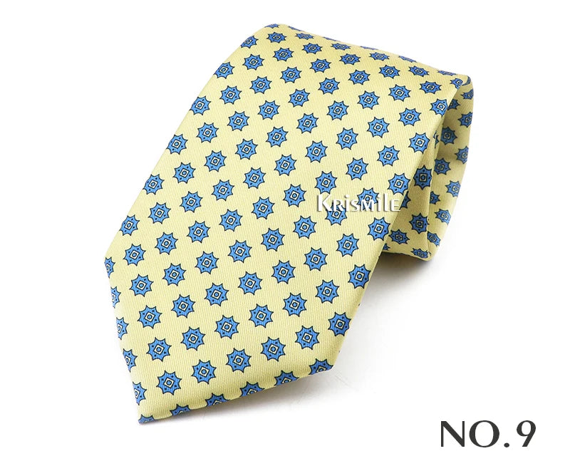New Design Bohemian Style Necktie For Men Silk Touch Soft Blue Red Yellow Necktie Fit Wedding Party Business Office Accessory