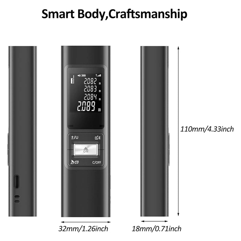 A69edistance Meter Handheld Finder ±2Mm High Precision Digital Mini Distance Measuring Meter Indoor Measurement Device