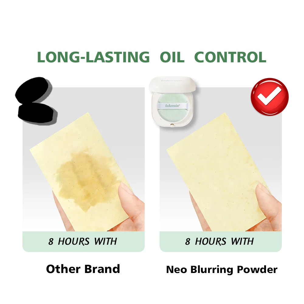 Lakerain Blurring Oil Control Powder Smooth Matte Finish Sweat Humidity Resistant Leak-Proof Design Blurring Hydrating Powder