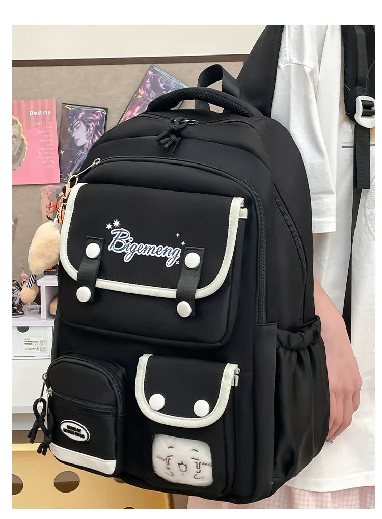 2025 cute student Backpack schoolbag For High School And Primary School Student Campus Versatile Backpack with doll