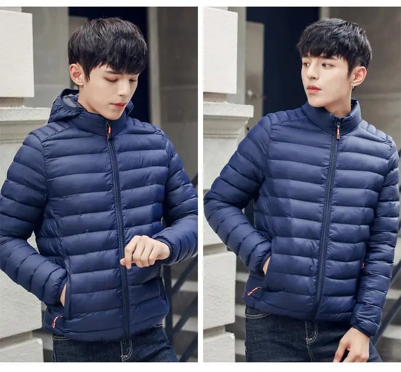 Men's Lightweight down Cotton Jaet ort Sle Casual Hooded Coat Haome Cotton Outerwear Winter New Arrival