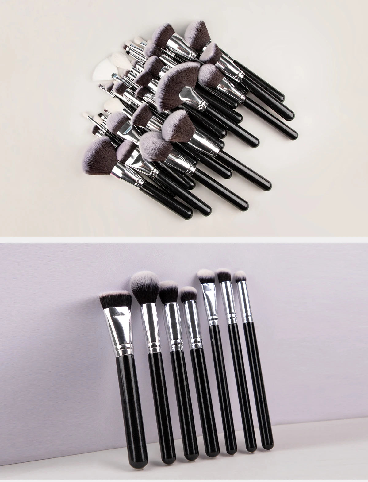 Professional 40Pcs Makeup Brushes Set Soft Synthetic Bristle Powder Blending Contour Eyebrow Eyeshadow Fan Foundation Brush