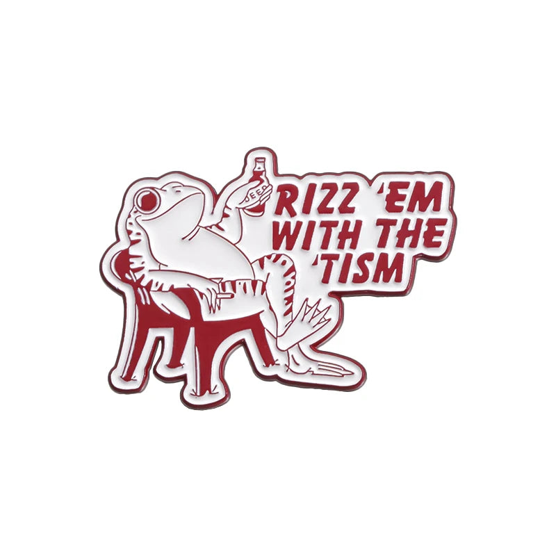 Autism Rizz 'em with The Tism Enamel Pin Cartoon Frog ADHD Awareness Mental Health Brooches Lapel Badge Jewelry Gift For Friends