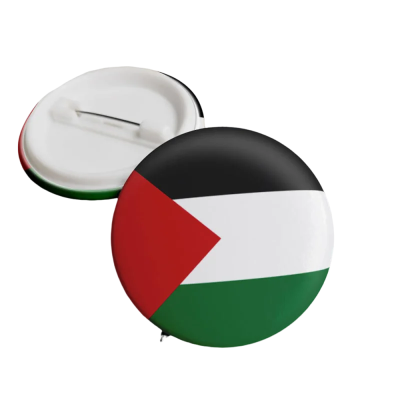Palestinian Flag Enamel Pin Clothes Gift Lapel Tinplate Flag Pin Palestine Flag Brooch Badge Cartoon Creative Jewelry Wholesale
