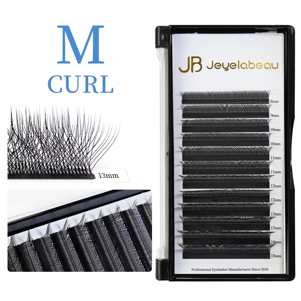 JB Jeyelabeau LU M Curl Eyelash Extensions W Shaped Eyelashes Cilios 3D 4D 5D High Quality Technologic Fiber Lashes Extension