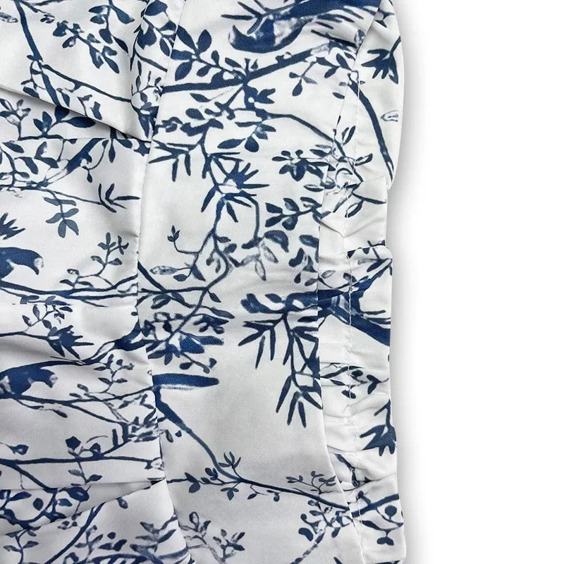 Pant Sets Summer New Bat Sleeve Print Shirt & Wide Leg Pants Two Piece Set for Women Fashion Women's Suit Chic and Elegant Set