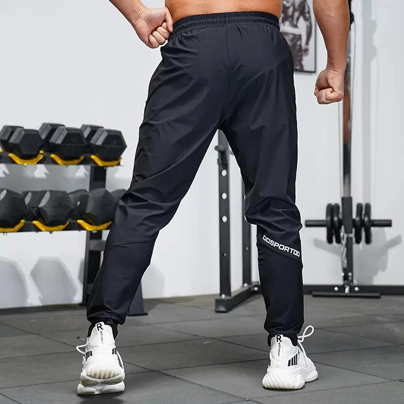 Men's Sports Pants Spring summer Running Pants Workout Active Trousers Slim Ice silk Quick dry Skinny Jogging Pants Joggers