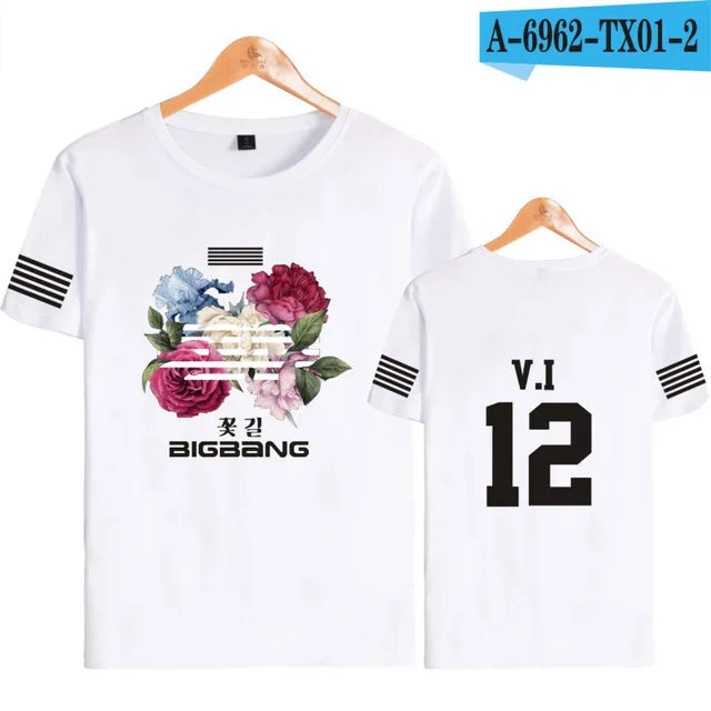 BIGBANG T Shirt Kpop G DRAGON T.O.P T Shirt Women Men Summer Short Sleeve Tee Korean Popular Fashion Gdragon Clothes For Fans