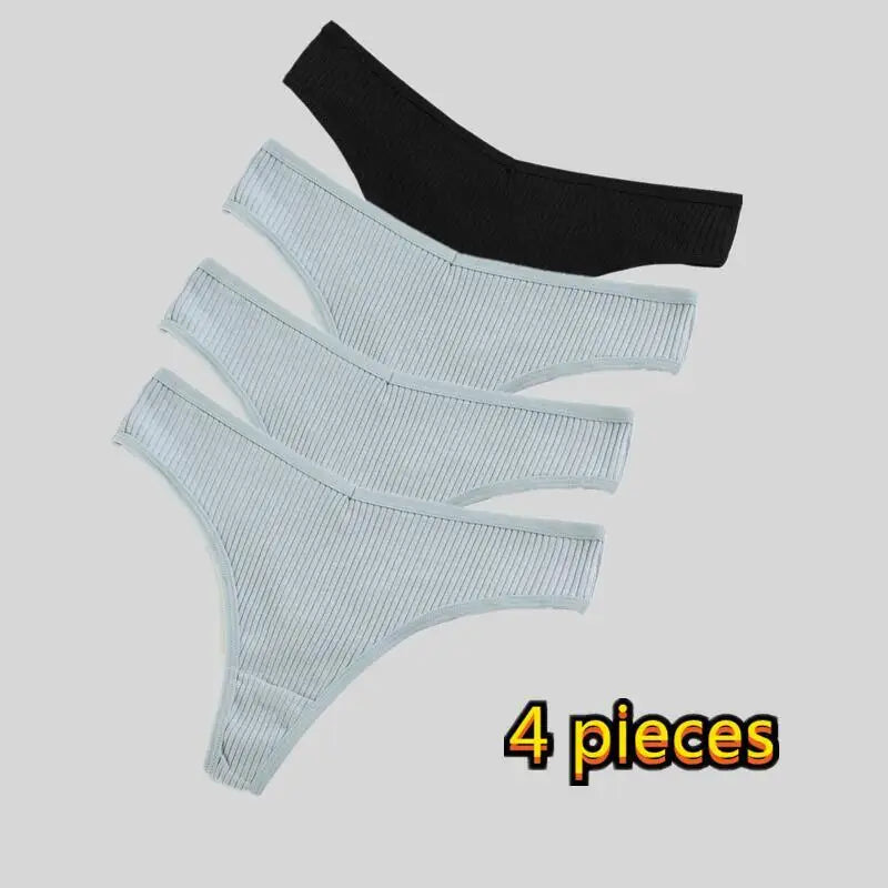 Ladies thong cotton comfortable underwear sexy panties low waist young girl thong solid color  lingerie shorts Woman clothes