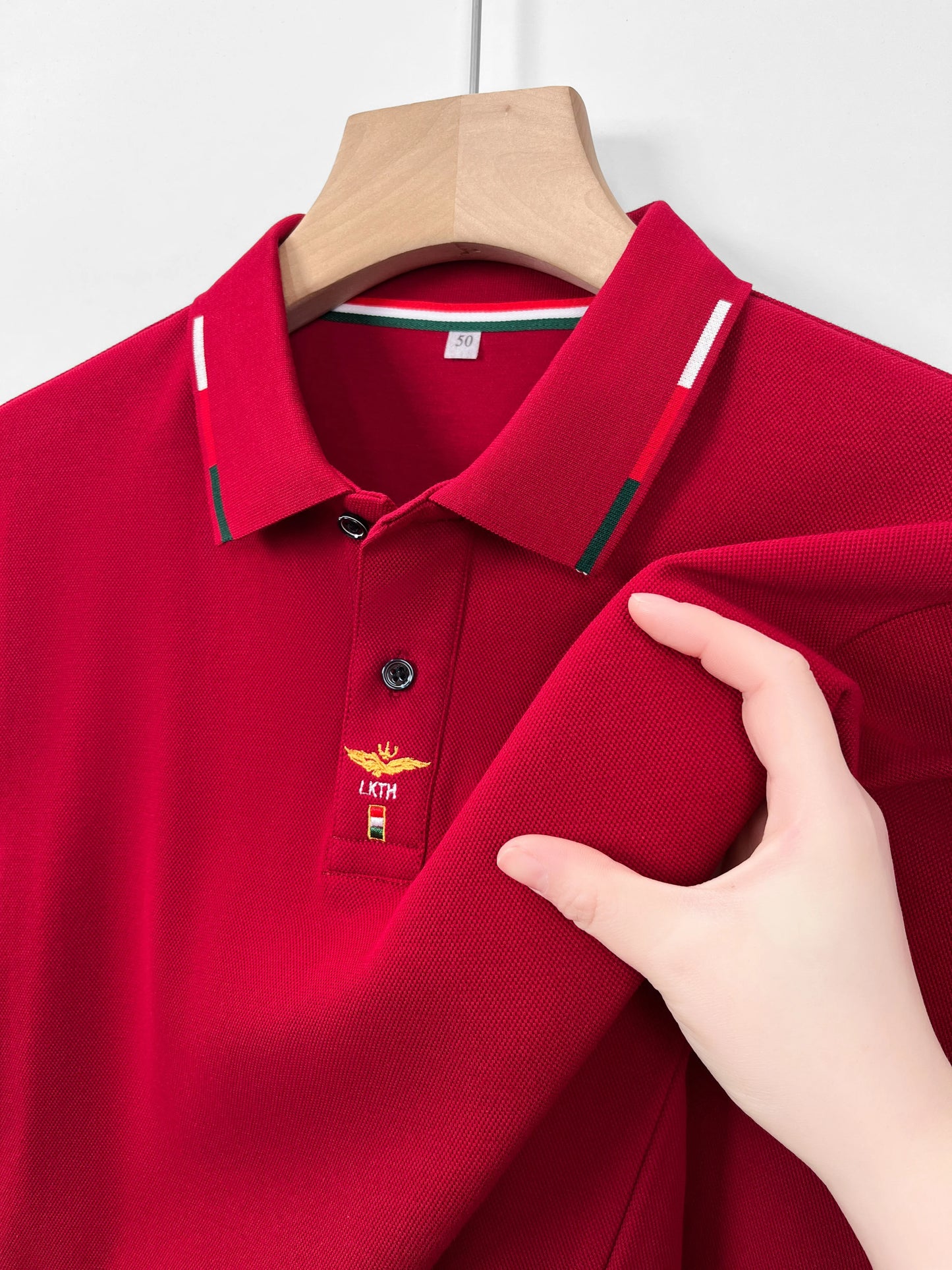 100% pure cotton long sleeve men's polo shirt autumn new item high-end embroidery luxury brand golf silk casual business T-shirt