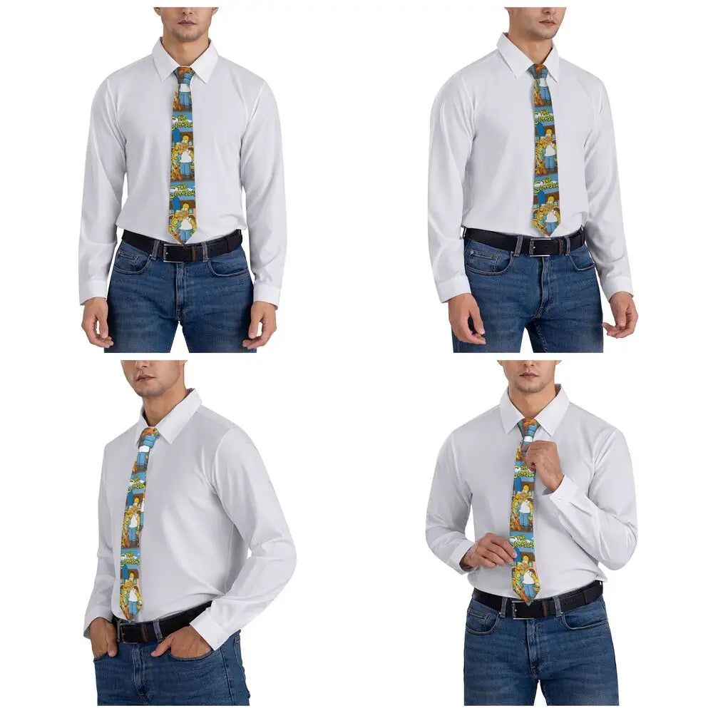 Personalized The S-Simpsones Homer Neck Ties Men Formal Silk Wedding Neckties