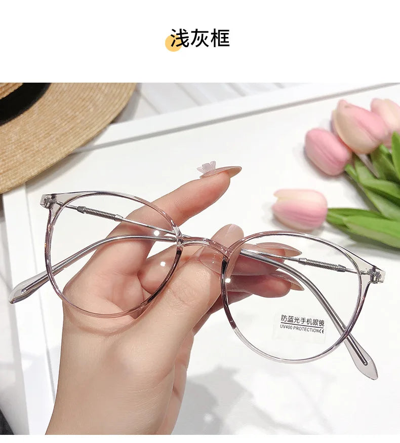 New TR90 Myopia Frames for Men and Women Retro Oval Spring Leg Optical Frames Fashion Hot Sale Glasses Frames Wholesale