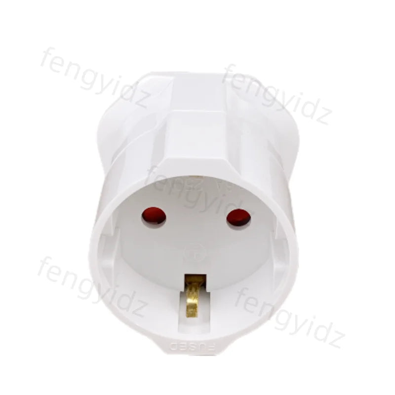 1PCS European 2 Pin to UK 3 Pin Plug Adaptor Euro EU Travel Mains Adapter