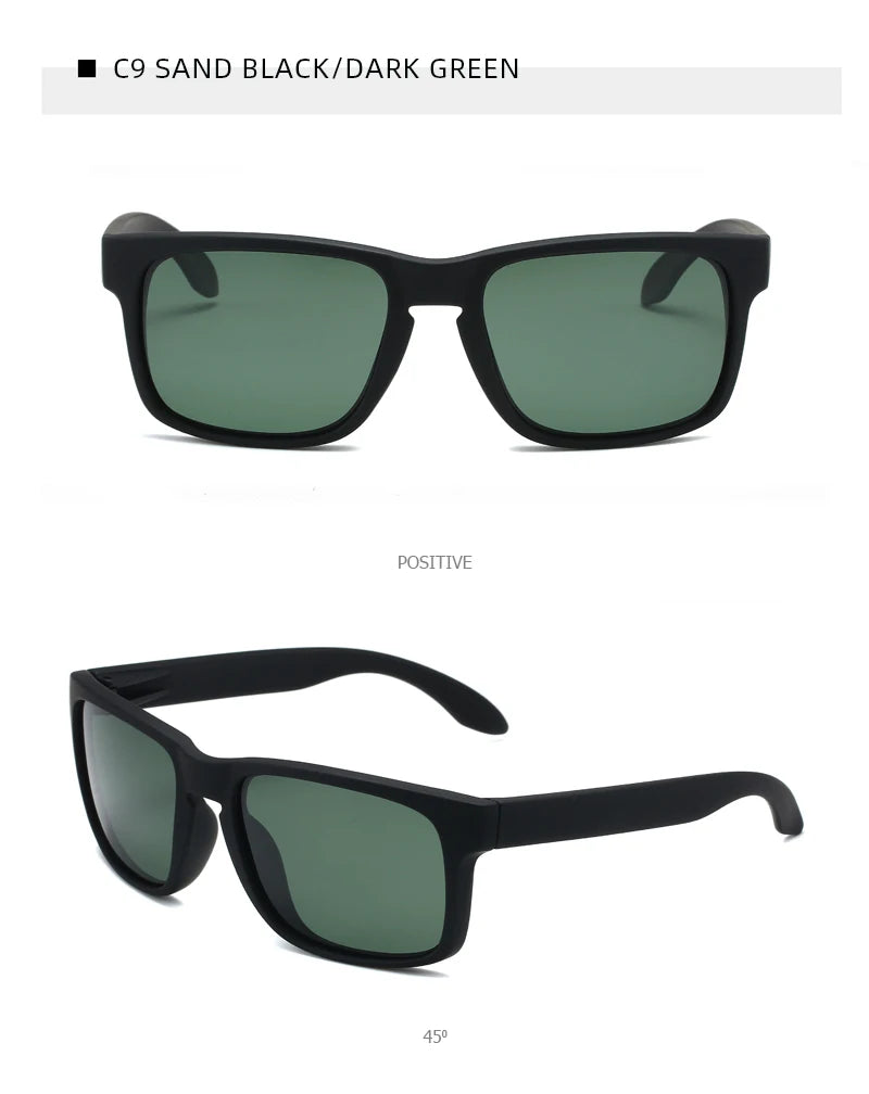 Classic Fashion Square Polarized Sunglasses Men Vintage Plastic Male Sun Glasses Women Stylish Black Outdoor Sports Shades UV400