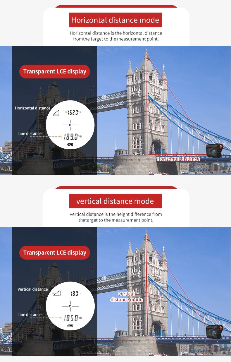 1000m Laser Distance Meter Rangefinder for Golf Rangefinder Hunting Telescope Speed Meter