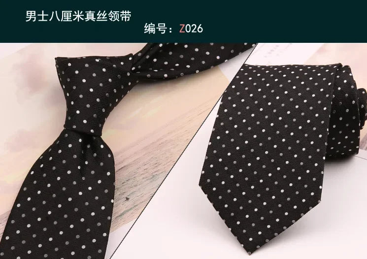 8cm Adult Silk Neckties for Mens Suits Wedding Neck Ties Retro Striped Corbatas Gravata Neckwear Gentleman Gravatas Tie