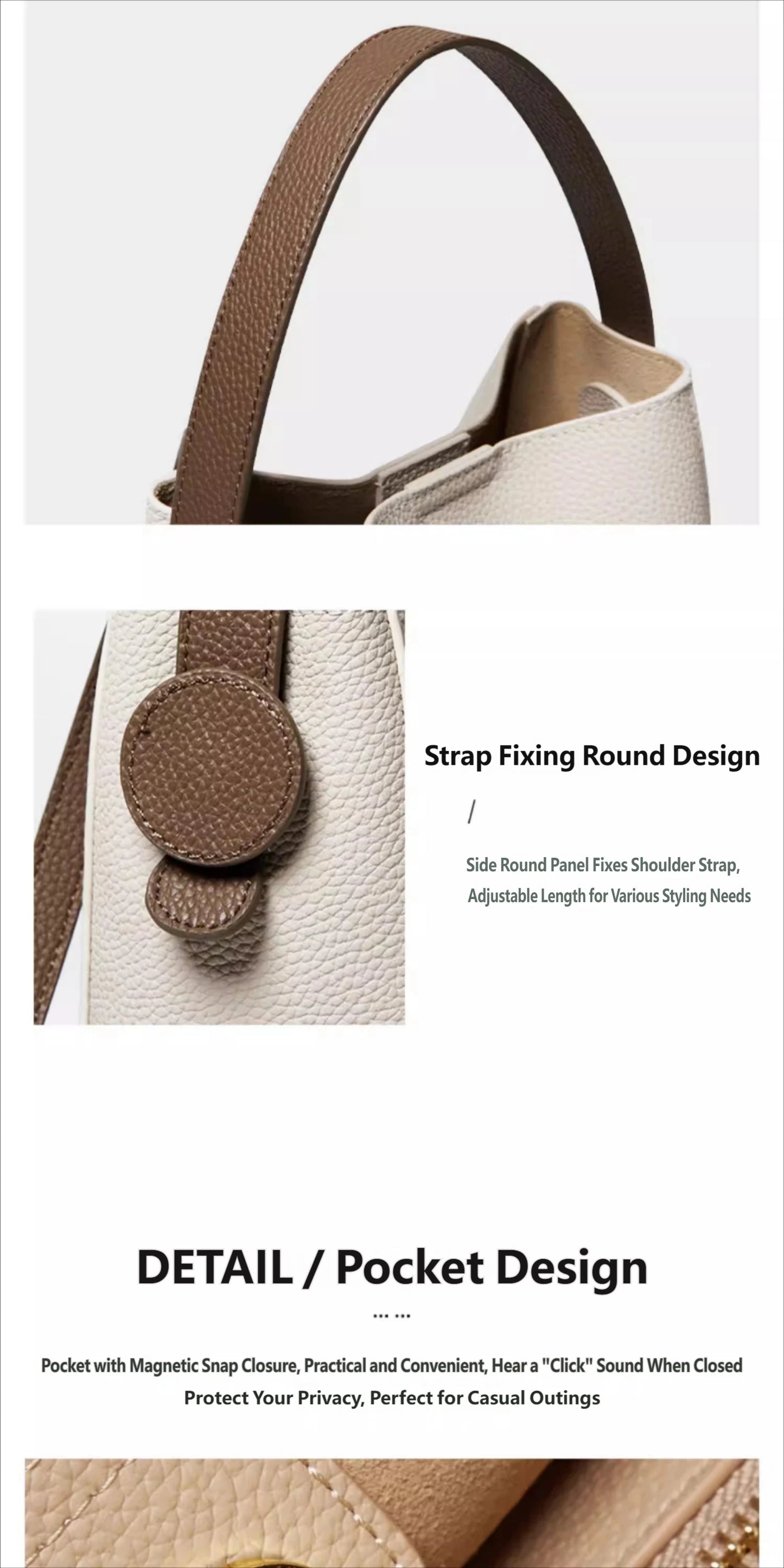 Women's Bags 2026 New Trendy High-End Fashion Small Bucket Bag Women's Crossbody Bag Women's Genuine Leather Handbag