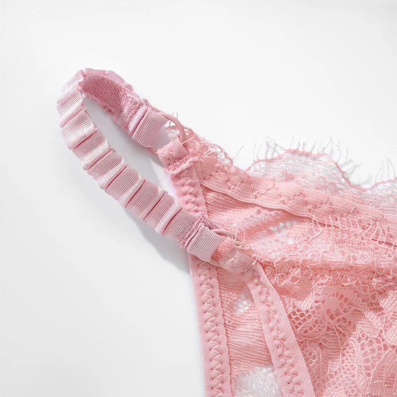Thongs For Women Sexy Solid Color Lace Panties Low Waist Lingerie Hollow Out Transparent Floral Adjustable Breathable Underwear