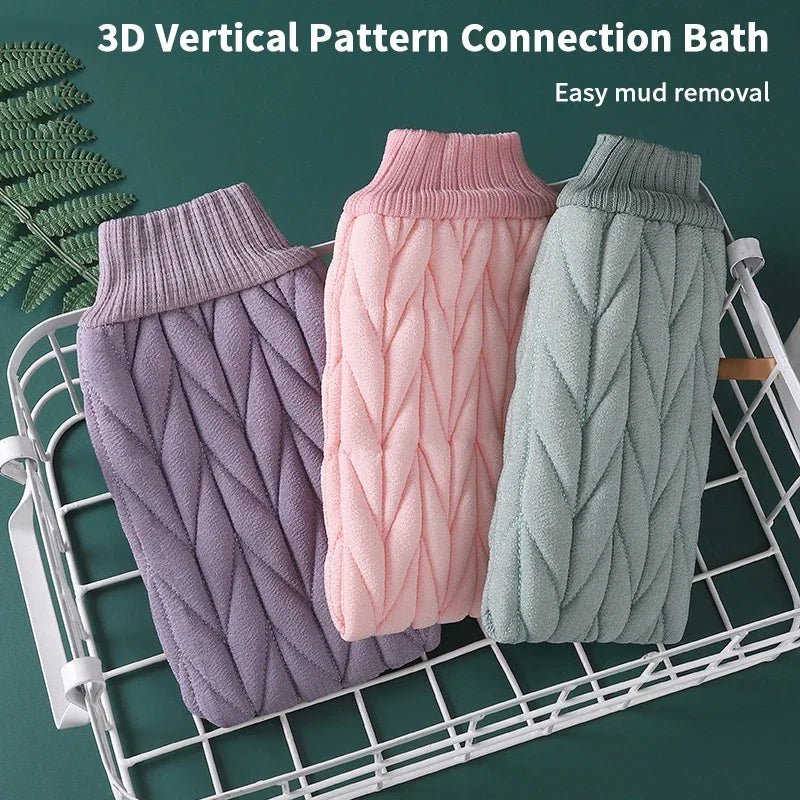Bath Scrubber Powerful Stain Removal Bath Gloves Body Scrub Exfoliating Shower Washcloth Back Scrub Durable Deep Cleansing Towel