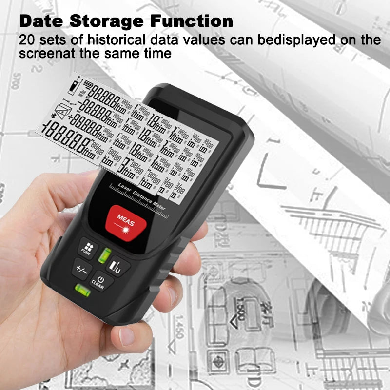 Laser Distance Meter 50M/100M/120M/150M/200M Digital Tape Measure Precision Rangefinder With Distance/area/volume