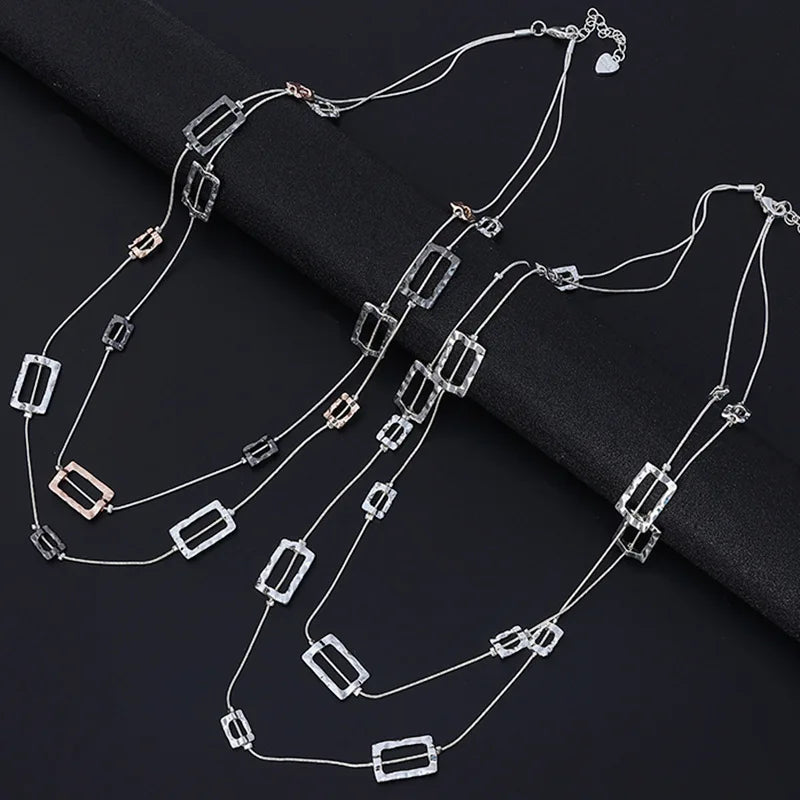 new necklace is popular in Europe and America, versatile peach heart exquisite women's long necklace, double-layer wome