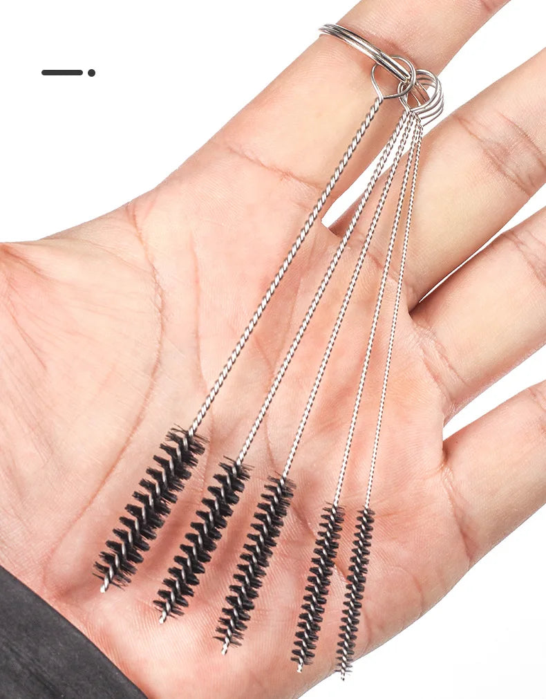 3/4/5/6/7mm lot 110mm muti-function hard hair smoking pipe brush pounchers clearing tool accessories for twisty pipe