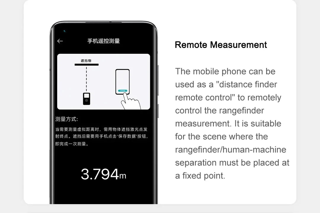 Xiaomi Mijia Smart Laser Rangefinder Real Time Distance Meter LCD Display Laser Range Finder Tape Measure Work with Mijia APP