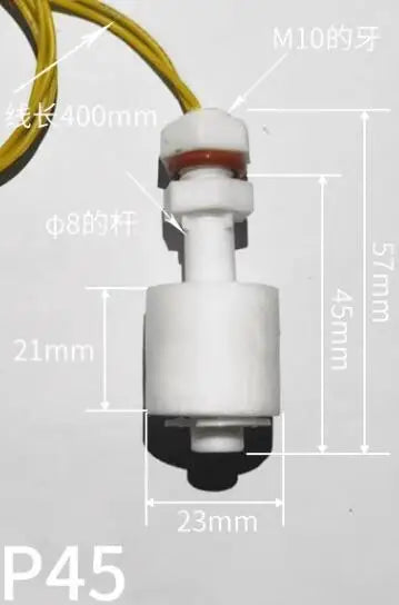 P45 P52 PH2 90 degree Liquid Water Level Sensor Horizontal Float Switch Controller Plastic Ball