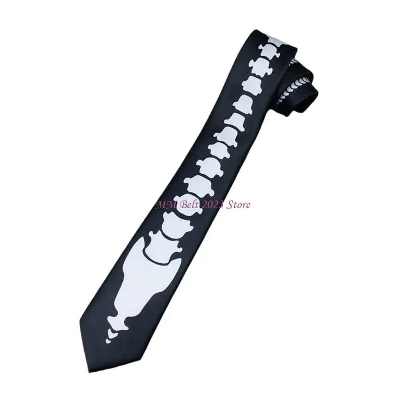 Eye Catching Skull Themed Tie Evening Banquets Necktie Gentleman's Necktie for Corporate Event Celebrations