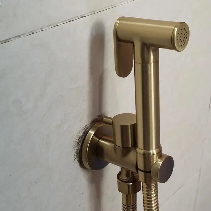 Brass Hand held black Bidet Shower set  Perforating Toilet Jet Cleaner Portable brushed gold and gray Bidet Shower Head BD01
