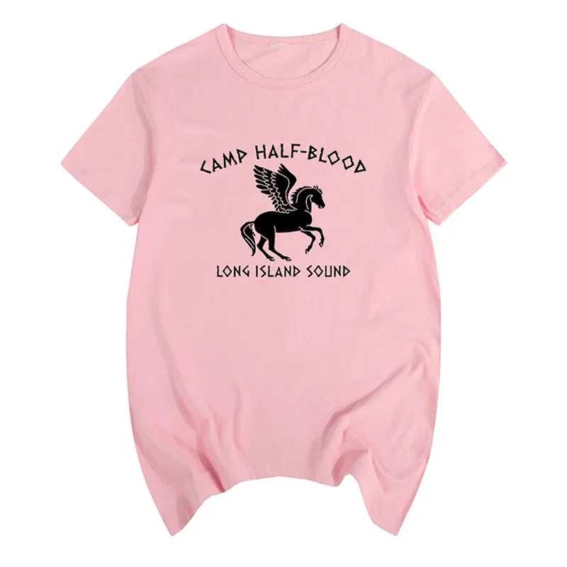 Men High Quality Clothing 100% Cotton T Shirt Camp Half Blood Graphic Print T-Shirt Hip Hop Unisex Clothes Women Oversized Tees