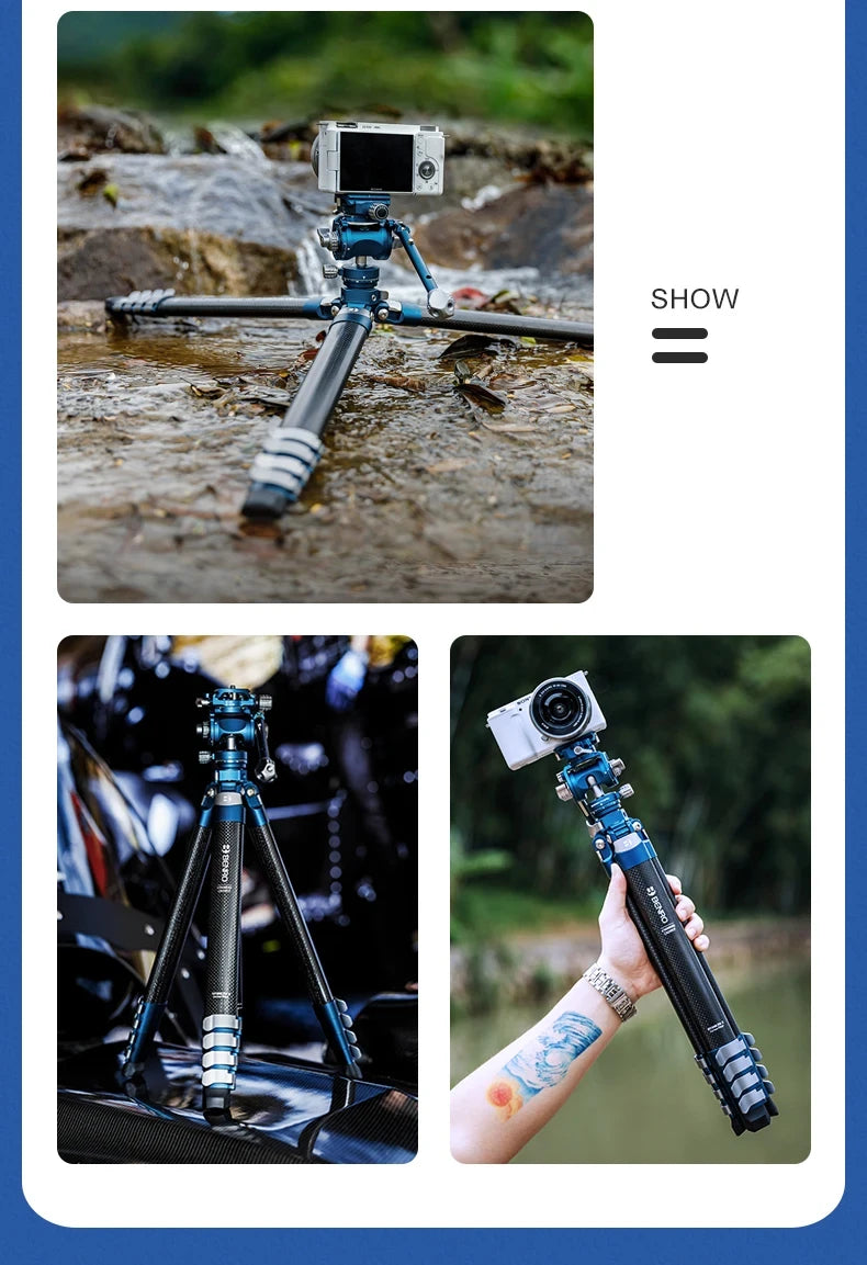 Benro CyanBird Blue bird Carbon Fiber Tripod CB259AFK/CFK/258 Camera SLR Stand Aluminum head Micro Single Handle hold W/FS20PRO