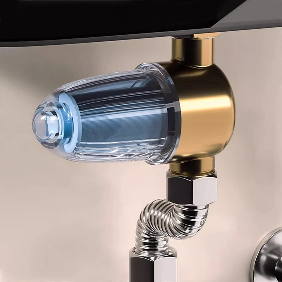 Shower Water Filter Stainless Steel High Pressure PreFilter Water Heater Purifier for Showers Sinks Spin Down Sediment Filter