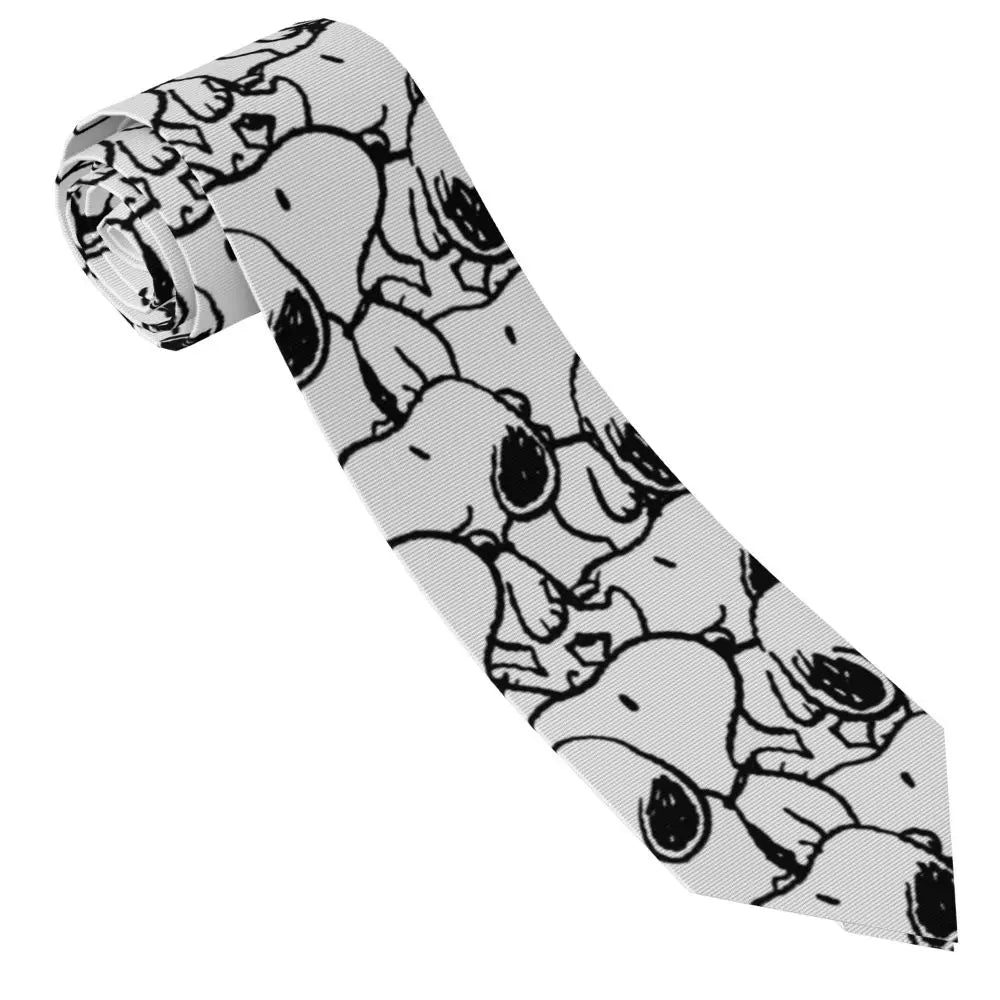 Snoopys & Woodstock Smile Giggle Laugh Neckties Silk 8 cm Neck Tie for Mens Shirt Accessories Cravat Wedding Accessories Office